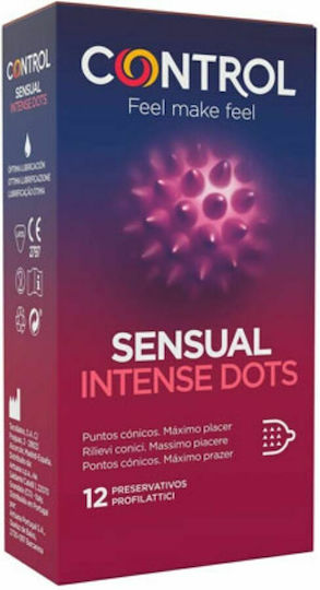 Control Feel Make Feel Προφυλακτικά Sensual Intense Dots 12τμχ 52mm Natural