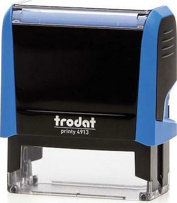 Trodat Printy 4913 Rectangular Self-Inking Text Stamp with Blue Ink