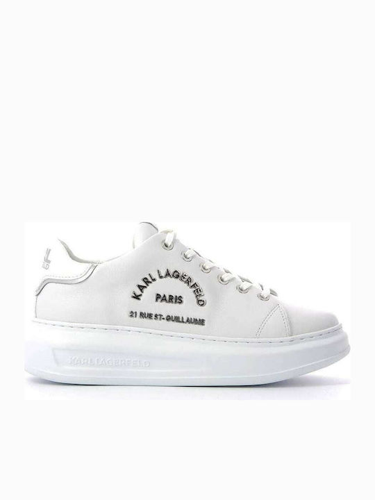 Karl Lagerfeld Γυναικεία Flatforms Sneakers Λευκά