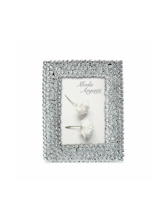 Moda Argenti Silver Metal Photo Frame with Zirc...