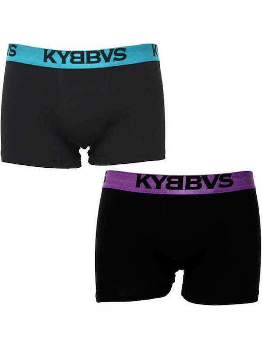 Kybbvs Herren Boxershorts Black / Turquoise / P...