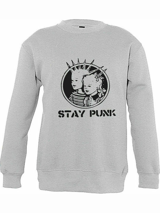 Kids' Sweatshirt "Stay Punk", Grey Melange