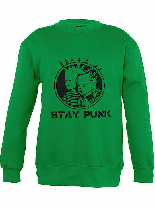 Kids' Sweatshirt "Stay Punk", Green