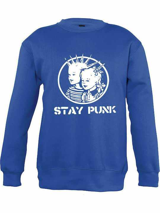 Kinder-Sweatshirt "Stay Punk", Königsblau