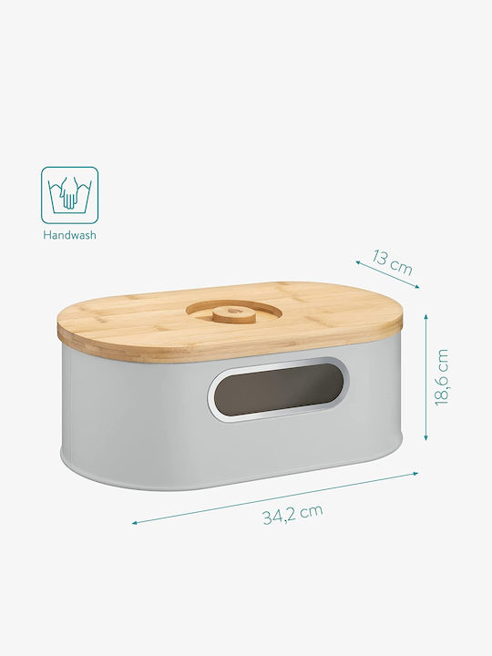Navaris Brotbox mit Deckel Metallisch Taupe 33....