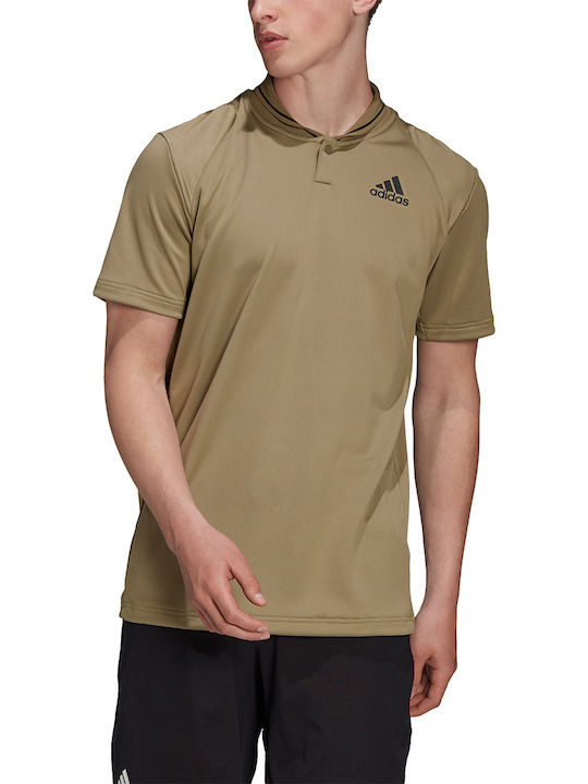 Adidas Club Rib Men's Athletic T-shirt Short Sleeve Orbit Green / Black