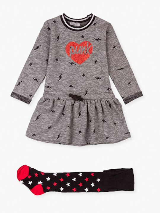 Girls Dress Long Sleeve Grey