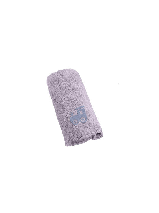 Guy Laroche Blanket Cot Train Fleece Purple 100x140cm