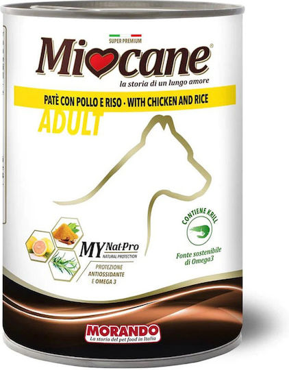 Morando Μιοcane Pate Υγρή Τροφή Σκύλων σε Κονσέρβα με Κοτόπουλο και Ρύζι 400gr