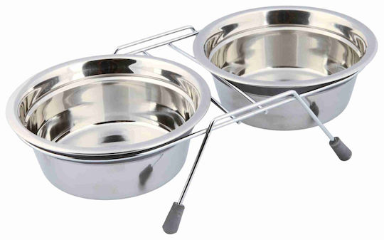 Trixie Eat On Feet Stainless Steel Food and Water Bowl for Dog and Cat 2 x 900ml 16cm