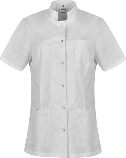 B-Well Lisa Women's White Medical Jacket Cotton and Polyester