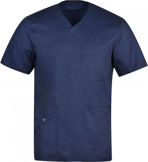 B-Well Marco Men's Navy Blue Medical Blouse Cotton and Polyester