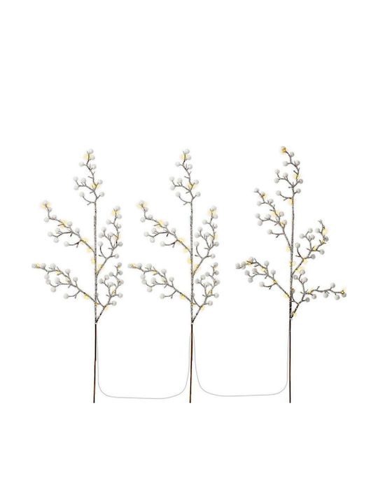 Beleuchtet Weihnachtsdekoration Baum Natürliches Erscheinungsbild 70cm Für den Außenbereich Batterie Weiß 3Stück