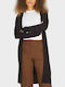 Lange Damen-Strickjacke Schwarz