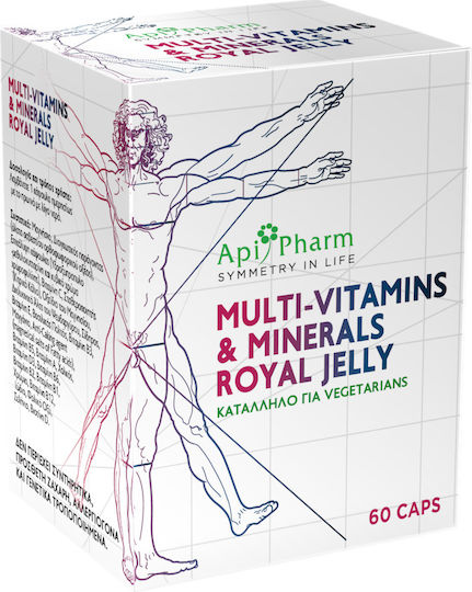 Apipharm Multi-vitamins & Minerals Royal Jelly Πολυβιταμίνη για Ενέργεια & Ενίσχυση του Ανοσοποιητικού 60 κάψουλες
