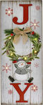 Iliadis Φωτιζόμενη Χριστουγεννιάτικη Ξύλινη Διακοσμητική Πινακίδα Μπαταρίας 50x20x3.5εκ.