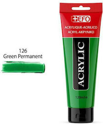 +Efo Acrylic Acrylic Paint Set in Grün color 126 Grün Permanent 120ml 1Stück 389126