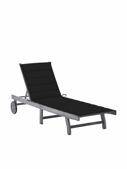 Liegestuhl Hölzernes mit Kissen & Rädern Grey /...