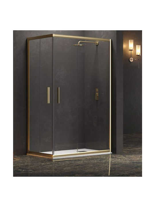 Karag Efe 100 Καμπίνα Ντουζιέρας με Συρόμενη Πόρτα 90x120x190cm Clear Glass Oro