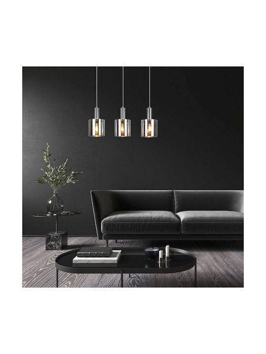 Rabalux Donati Pendant Light Silver Rail with Socket E27 60x60cm