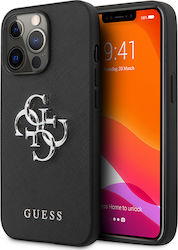 Guess Big 4G Logo Umschlag Rückseite Synthetisches Leder Schwarz (iPhone 13 Pro) GUHCP13LSA4GSBK