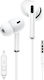 Leewello EJ-019 In-ear Handsfree με Βύσμα 3.5mm Λευκό