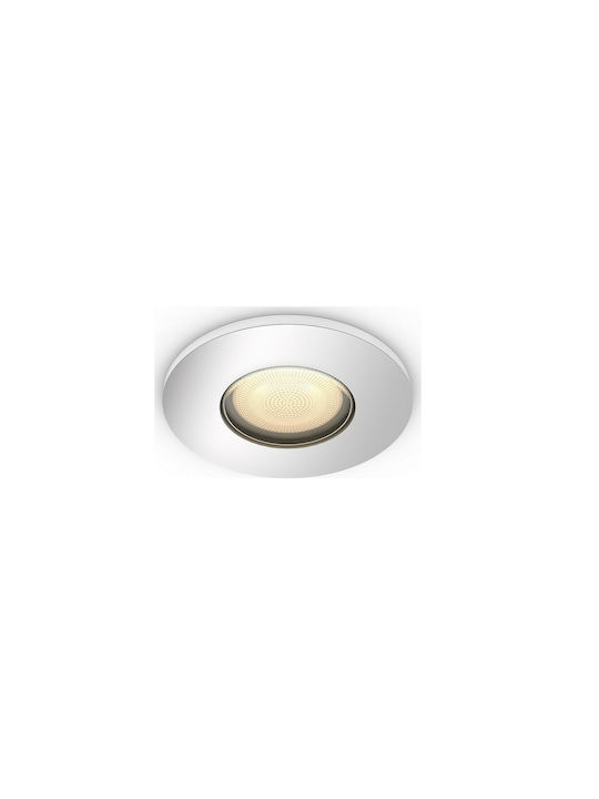 Philips Round Metallic Recessed Spot with Integrated LED and Warm White Light in Silver color