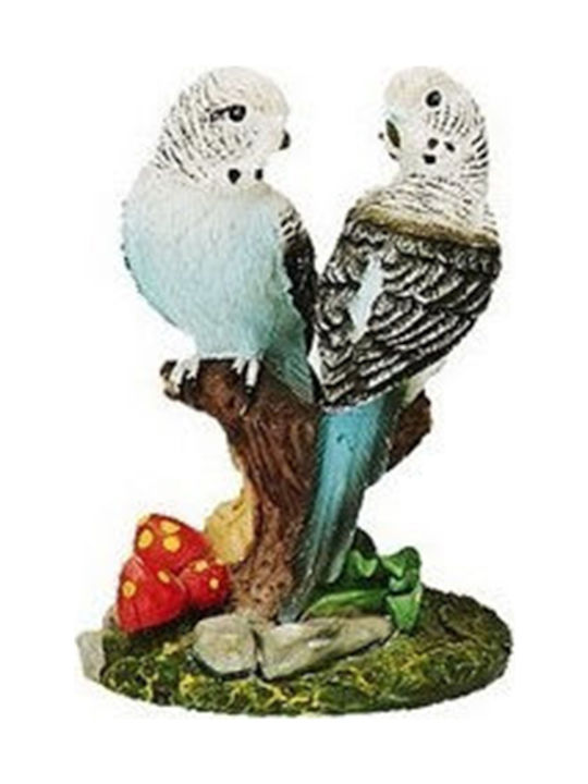 Parrots made of resin colorful with dimensions 5cmx5cmx7cm