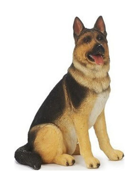 Wolfdog-German shepherd decorative made of brown resin with dimensions 12cmx9cmx16cm