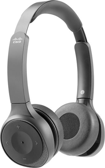 Cisco 730 Drahtlos Über Ohr Multimedia-Headsets mit Mikrofon und Verbindung 3,5 mm Klinke / Bluetooth / USB-A in Schwarz Farbe