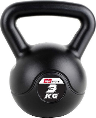 Black PVC Kettlebell EB Fit 3kg