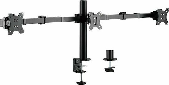 LogiLink BP0107 Stand Desk Mounted for 3 Monitors up to 27" with Arm