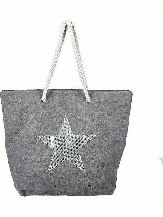 Mitsuko Υφασμάτινη Τσάντα Θαλάσσης Αδιάβροχη με σχέδιο Αστέρι Γκρι