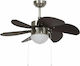 vidaXL Ventilator De Tavan 76cm Cu Lentile De Mărire Negru / Auriu