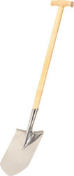 vidaXL Point Shovel T Grip Stainless Steel and Ashwood Πατόφτυαρο