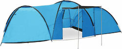 vidaXL Igloo Campingzelt Iglu Blau für 8 Personen 240x190cm.