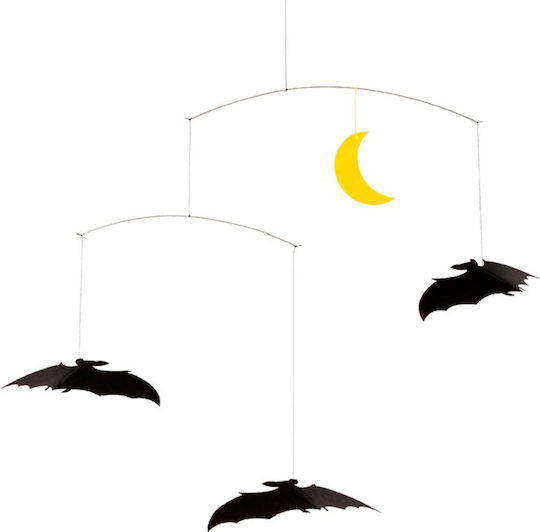 Flensted Mobiles Kinder Dekoratives Zimmermobil Tiere Schwarz Fledermäuse 34εκ.