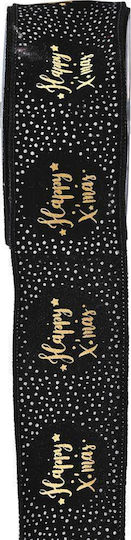 Iliadis Happy Xmass Christmas Ribbon Black 6x6cm 1pc