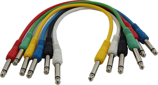 Bridgecable Cable 6.3mm male - 6.3mm male 0.3m 6τμχ (TAC001)