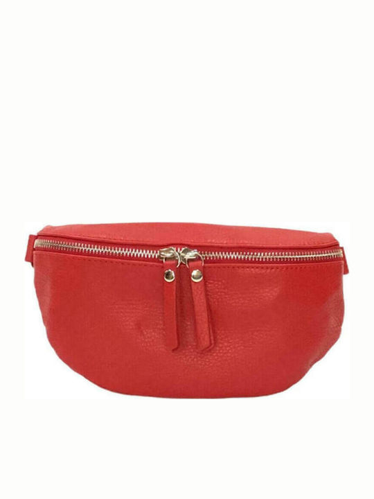Women's Waist Bag made of Genuine High Quality Leather in Red