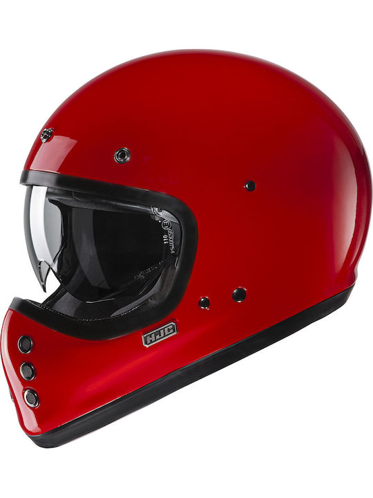HJC V60 Deep Red Motorcycle Helmet Full Face EC...