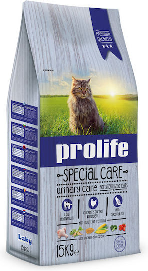 Laky Prolife Special Care Dry Food for Sterilized Cats with Sensitive Urinary with Chicken 15kg