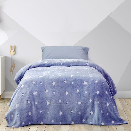 Kocoon Kocoon Kinderdecke Fleece Leuchtend Blauer 150x220cm