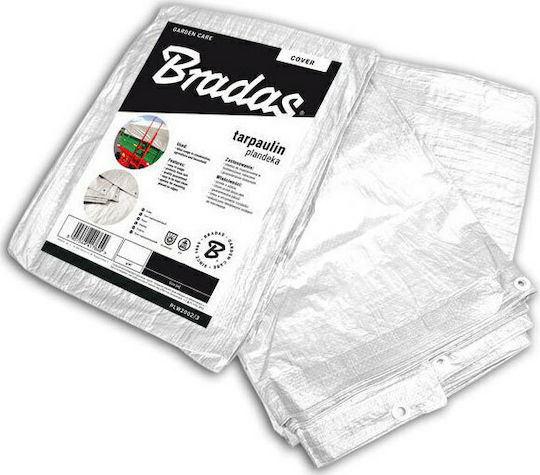 Bradas Αδιάβροχος Μουσαμάς 90gr/m² 5x8μ. Ελαφρού Τύπου Λευκός