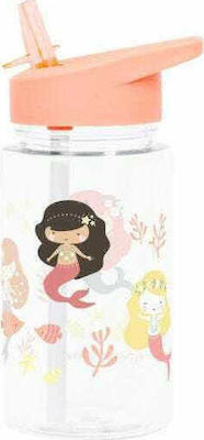 A Little Lovely Company Kids Plastic Water Bottle Mermaids Pink 450ml