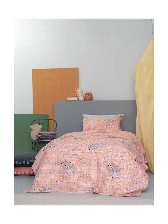 Palamaiki Cluster Set Kids Duvet Cover Single with Pillowcase Cotton Pink 170x250cm