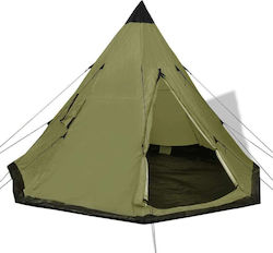 vidaXL Σκηνή Camping Πράσινη για 4 Άτομα 365x365x250εκ.