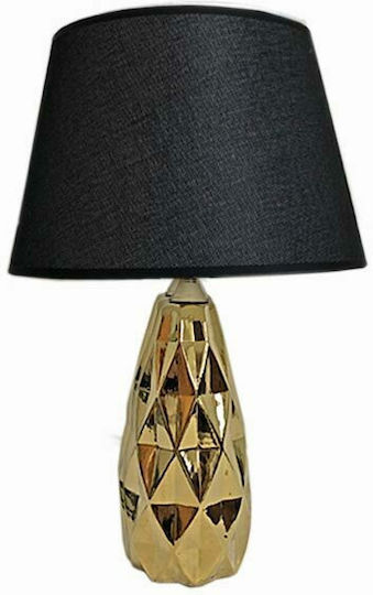 Art et Lumiere Ceramică Lampă de masă cu Abajur Negru și Bază Auriu