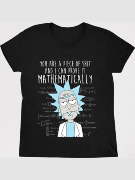 Softworld Crop Circle Rick Einstein T-shirt Rick And Morty Black Cotton TSM-B126