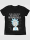 Softworld Crop Circle Rick Einstein T-shirt Rick And Morty Black Cotton TSM-B126